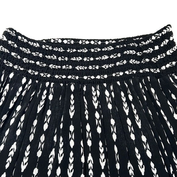 Garage Black and White Feather Design Skirt Elastic Waist Spring Summer Boho S - Picture 9 of 14